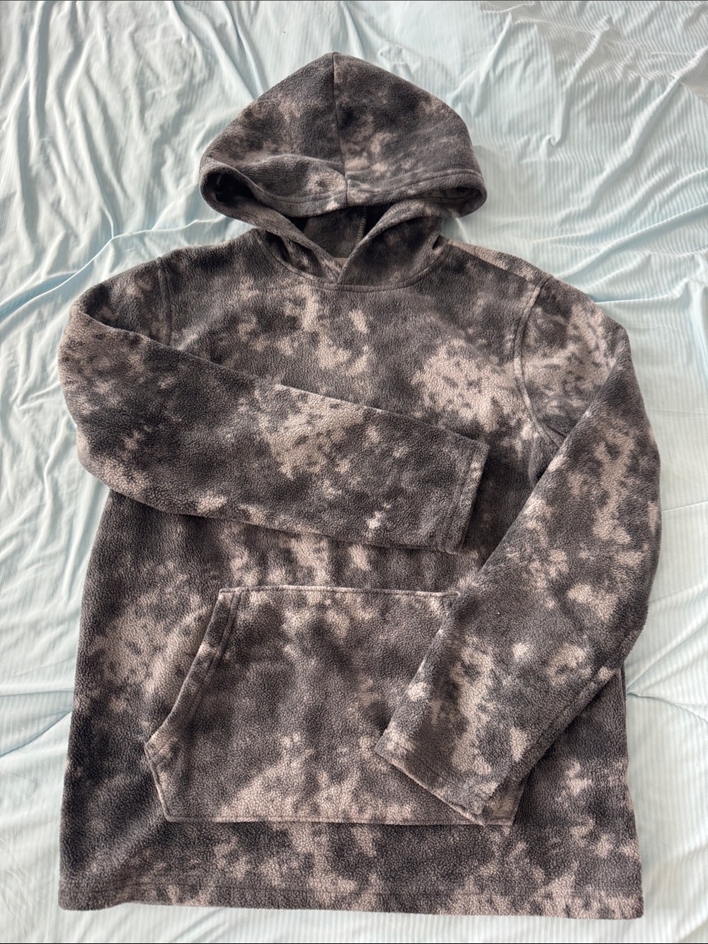 Old Navy Charcoal Tie-Dye Hooded Fleece Pullover